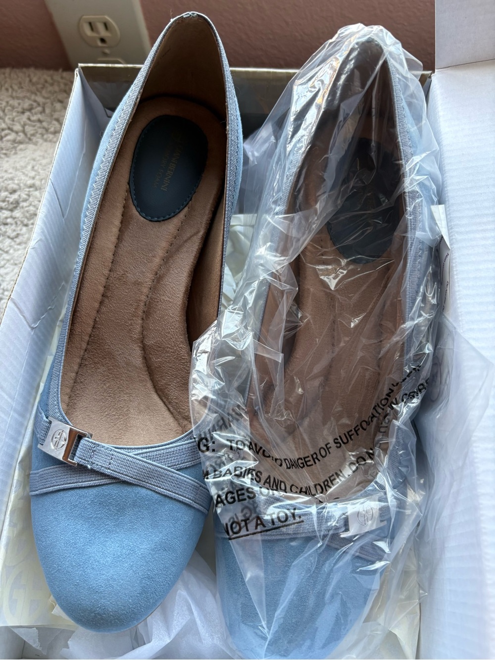 Giani Bernini Blue Memory Foam Heels 9 NWT